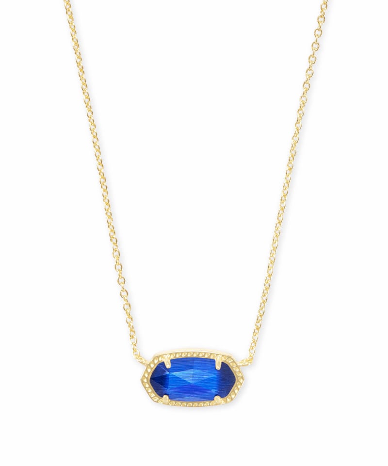 Elisa Necklace Gold/Cobalt Cats Eye - She Chester