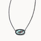 Elisa Necklace Gunmetal Gray Dichroic Glass - She Chester