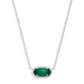Elisa Necklace Rhodium Emerald Cats Eye - She Chester