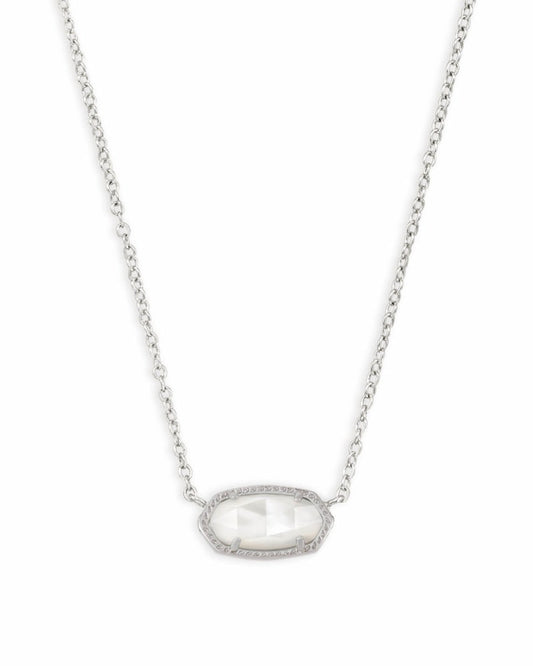 ELISA NECKLACE RHODIUM IVORY MOTHER OF PEARL - She Chester