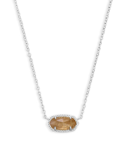 Elisa Necklace Rhodium Orange Citrine Quartz - She Chester