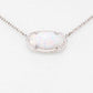 Elisa Necklace Rhodium White Opal - She Chester