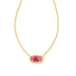 ELISA PENDANT NECKLACE GOLD BRONZE VEINED MAGENTA JADE - She Chester