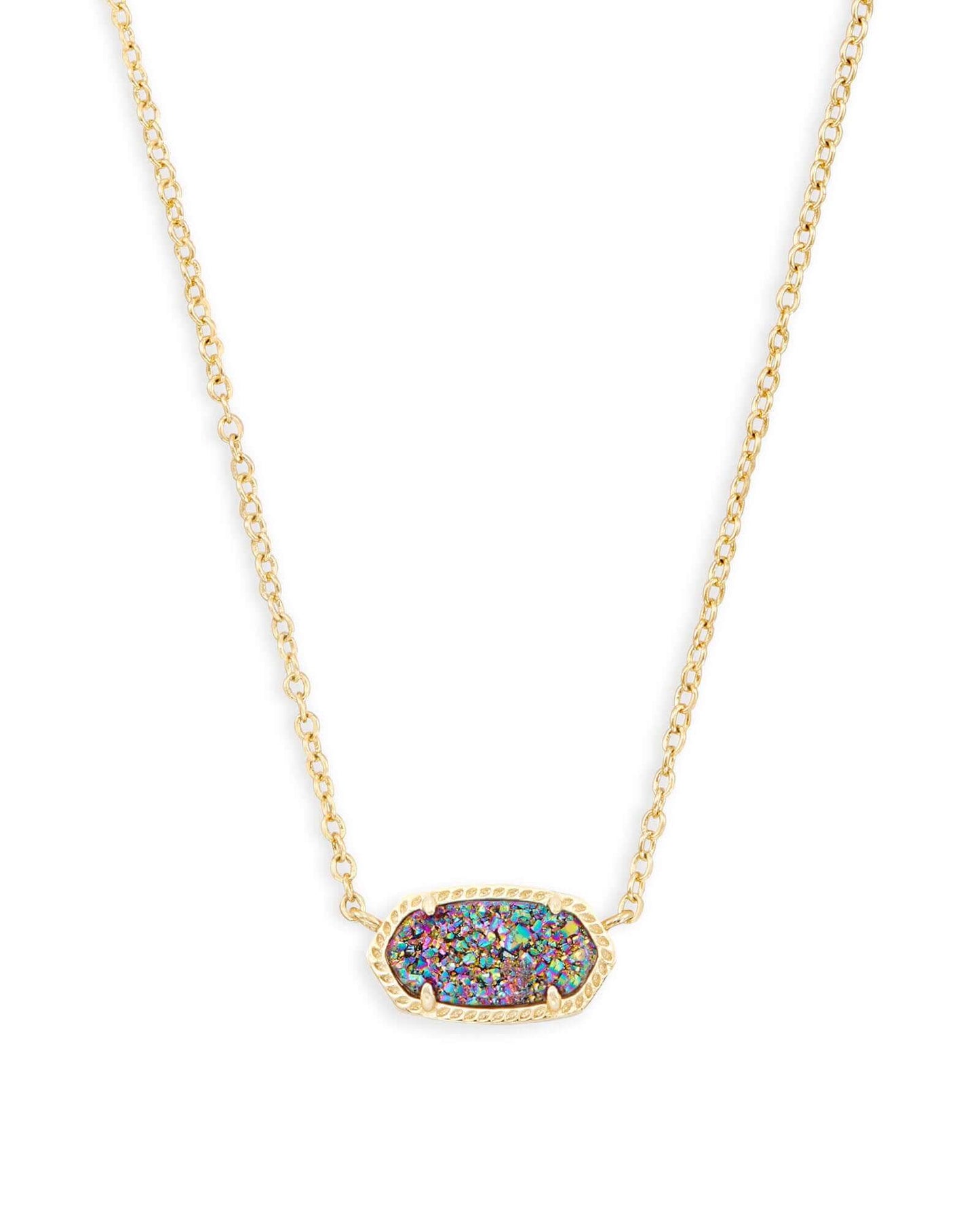Elisa Pendant Necklace In Multicolor Drusy - She Chester