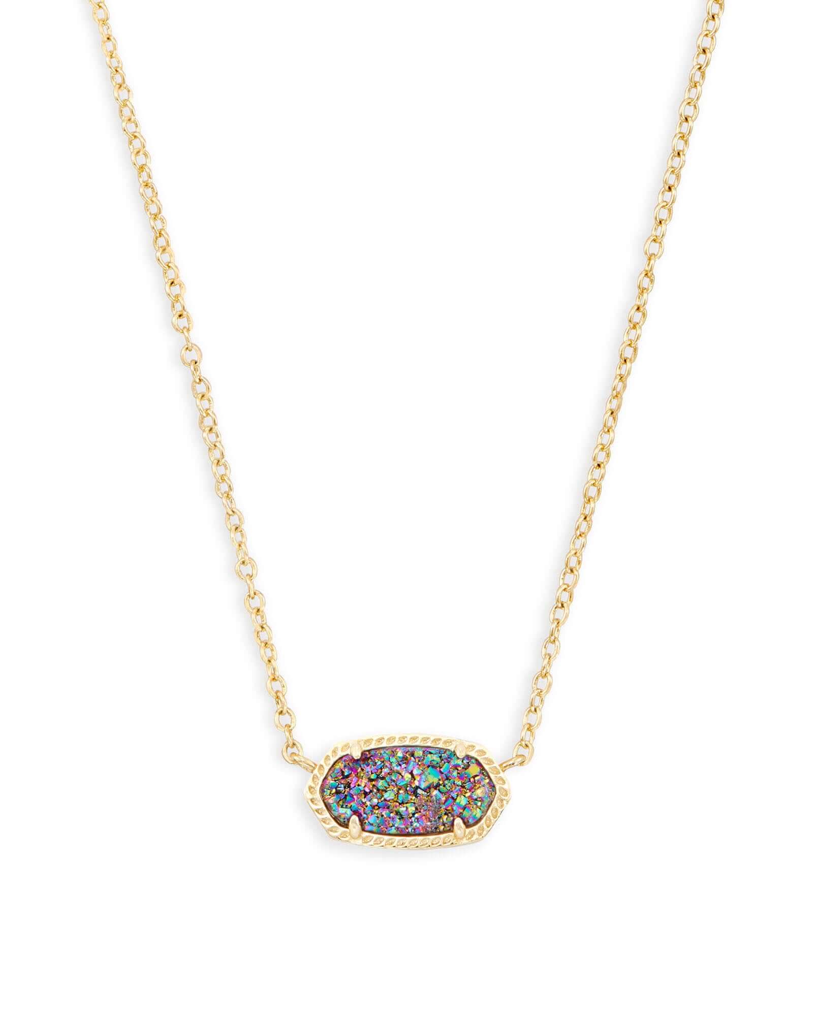 Elisa Pendant Necklace In Multicolor Drusy - She Chester