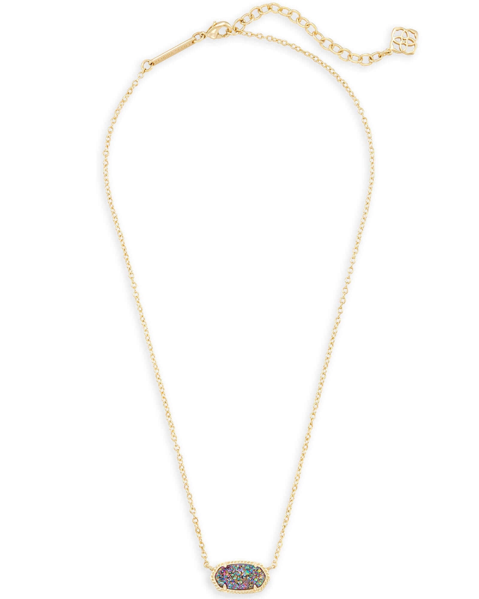 Elisa Pendant Necklace In Multicolor Drusy - She Chester