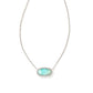 ELISA PENDANT NECKLACE RHODIUM LIGHT BLUE SMITHSONITE - She Chester