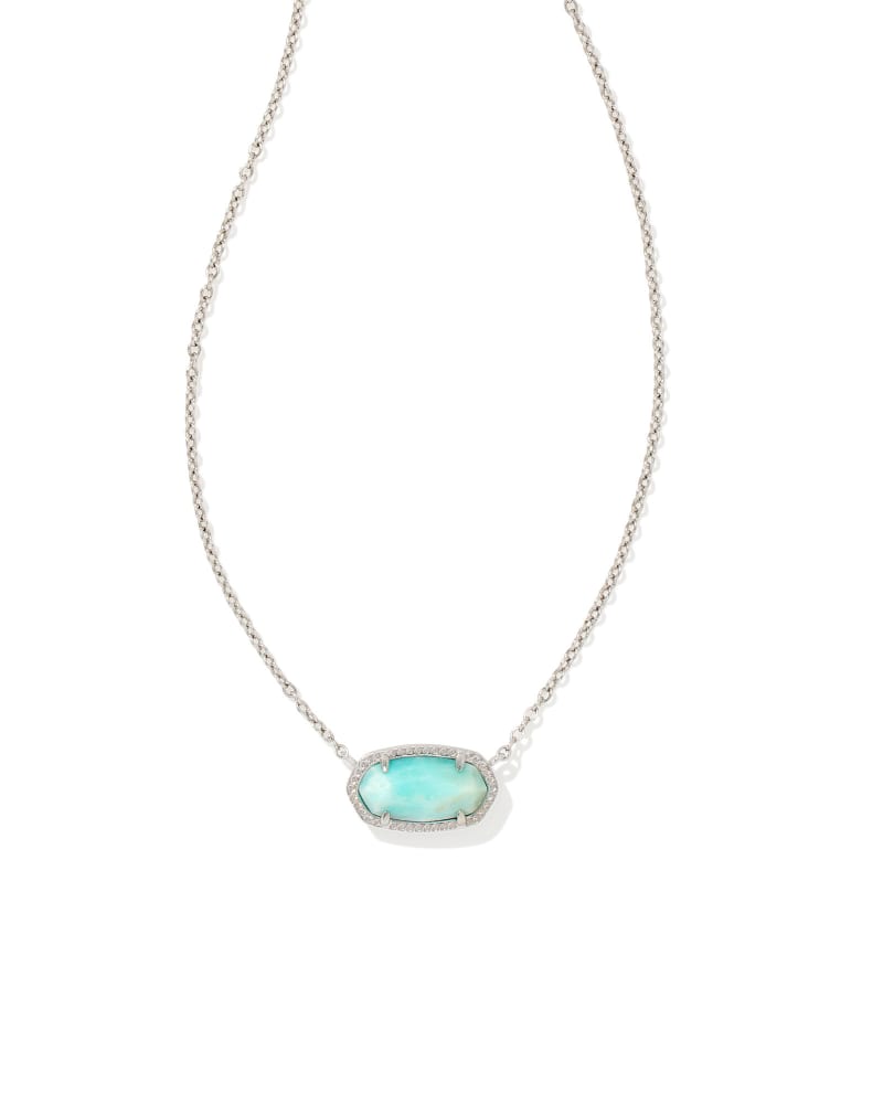 ELISA PENDANT NECKLACE RHODIUM LIGHT BLUE SMITHSONITE - She Chester