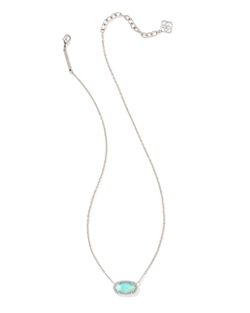 ELISA PENDANT NECKLACE RHODIUM LIGHT BLUE SMITHSONITE - She Chester