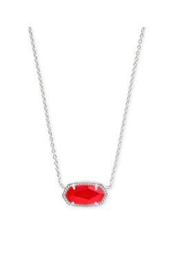 Elisa Rhod/ Silver Red Illusion Necklace - She Chester