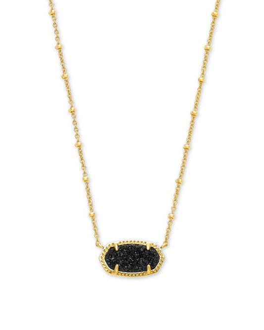 Elisa Satellite Gold Black Drusy Necklace - She Chester