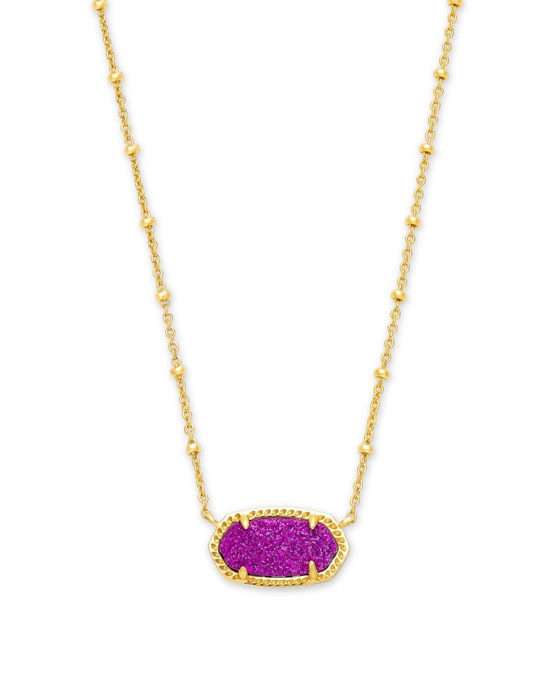Elisa Satellite Necklace Gold Bright Plum Drusy - She Chester