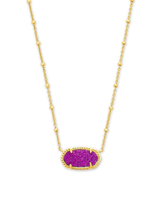 Elisa Satellite Necklace Gold Bright Plum Drusy - She Chester