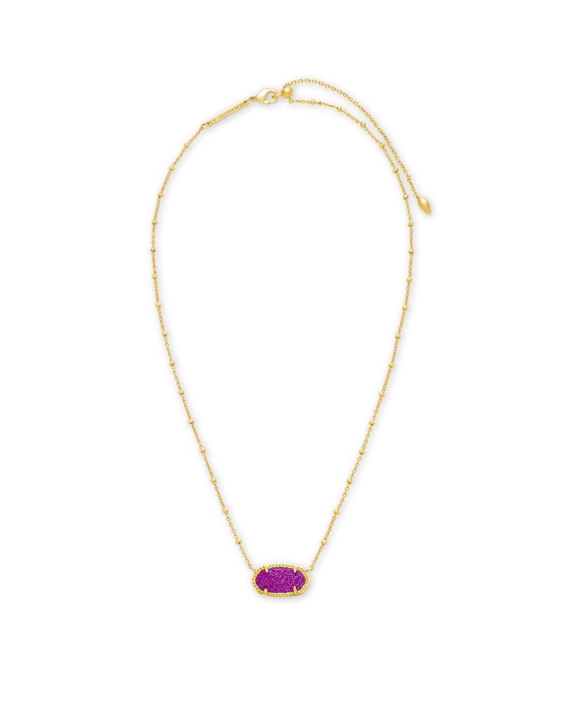 Elisa Satellite Necklace Gold Bright Plum Drusy - She Chester
