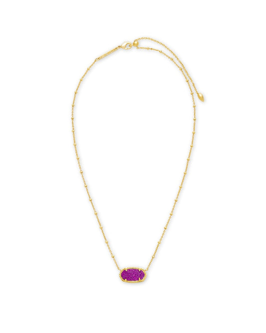 Elisa Satellite Necklace Gold Bright Plum Drusy - She Chester