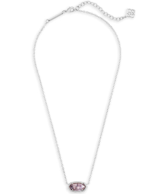 Elisa Silver Pendant Necklace In Amethyst - She Chester