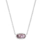 Elisa Silver Pendant Necklace In Amethyst - She Chester