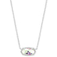 Elisa Silver Pendant Necklace In Dichroic Glass - She Chester