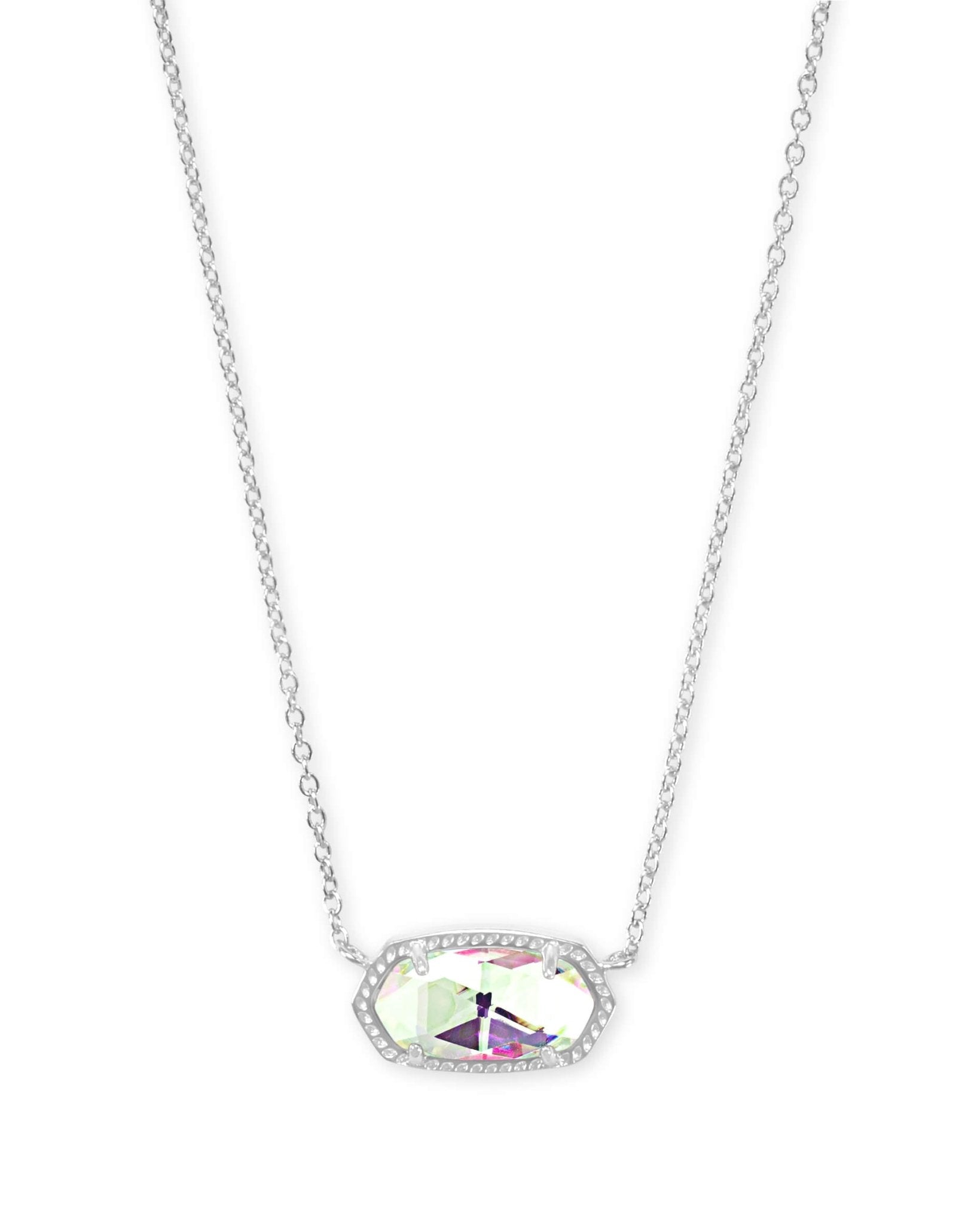 Elisa Silver Pendant Necklace In Dichroic Glass - She Chester