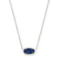 Elisa Silver Pendant Necklace In Indigo Blue Drusy - She Chester