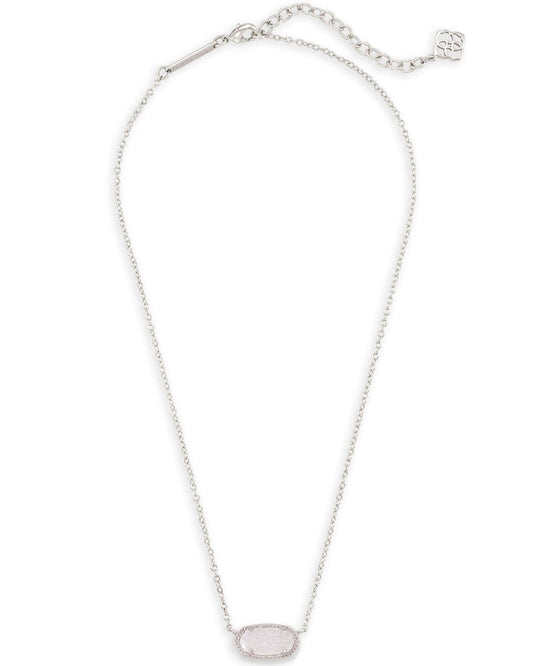 Elisa Silver Pendant Necklace In Iridescent Drusy - She Chester