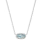 Elisa Silver Pendant Necklace In Light Blue Illusion - She Chester