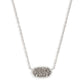 Elisa Silver Pendant Necklace In Platinum Drusy - She Chester