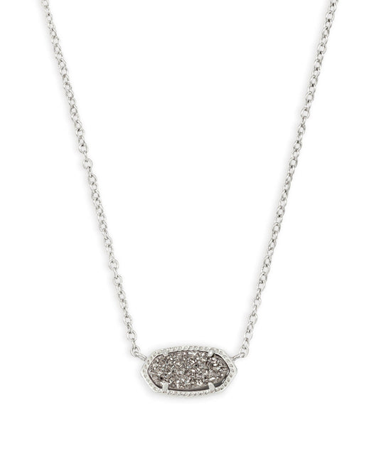 Elisa Silver Platinum Drusy Necklace - She Chester