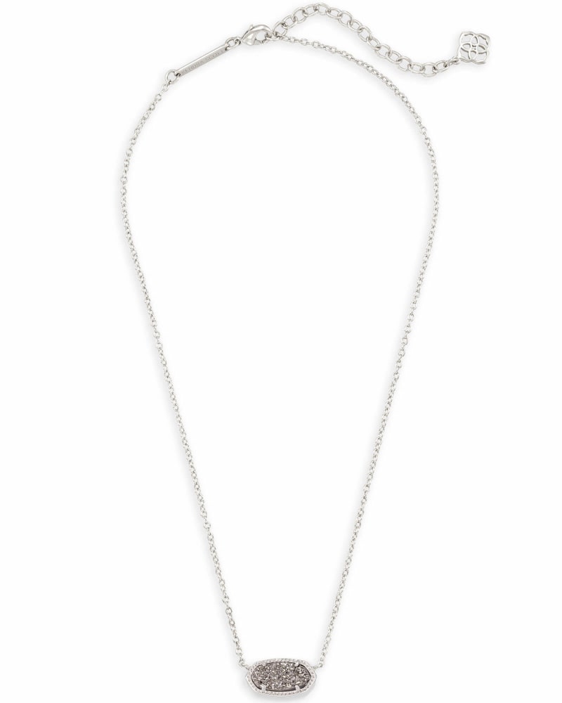Elisa Silver Platinum Drusy Necklace - She Chester