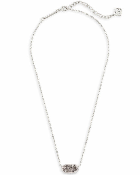Elisa Silver Platinum Drusy Necklace - She Chester