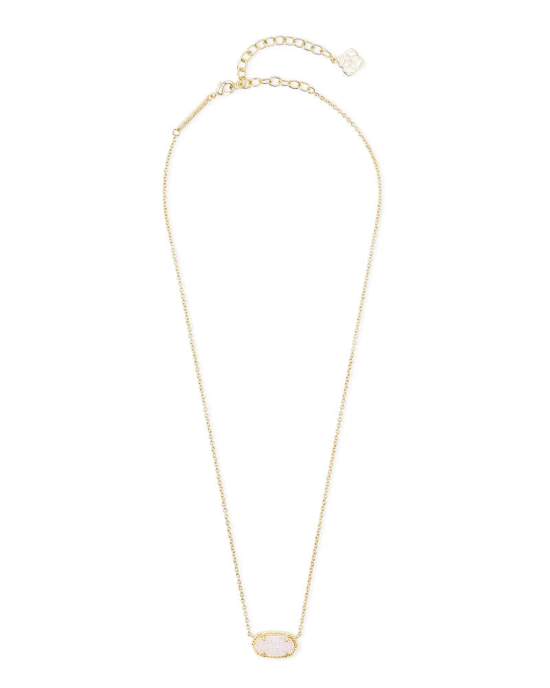 Elisa Necklace Gold Iridescent Drusy 20" Chain