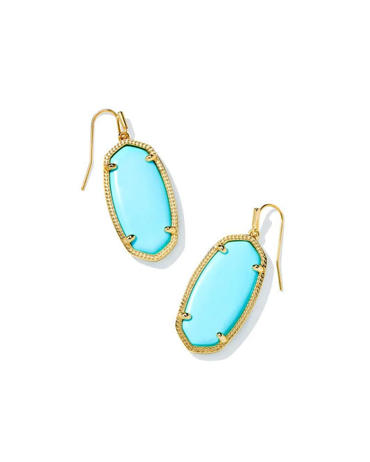 Elle Earrings Gold Lt Blue Magnesite - She Chester