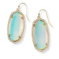 Elle Gold Drop Earrings In Dichroic Glass - She Chester