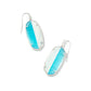 ELLE INTARSIA DROP EARRINGS RHODIUM LIGHT BLUE INTARSIA - She Chester