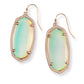 Elle Rose Gold Drop Earrings In Dichroic Glass - She Chester