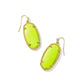 Elle Earrings Gold Neon Yellow