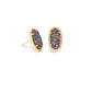Ellie Gold Stud Earrings In Multicolor Drusy - She Chester