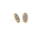 Ellie Gold Stud Earrings In Platinum Drusy - She Chester