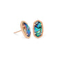 Ellie Rose Gold Stud Earrings In Abalone Shell - She Chester