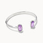 Elton Cuff Bracelet Rhodium Purple Mica - She Chester