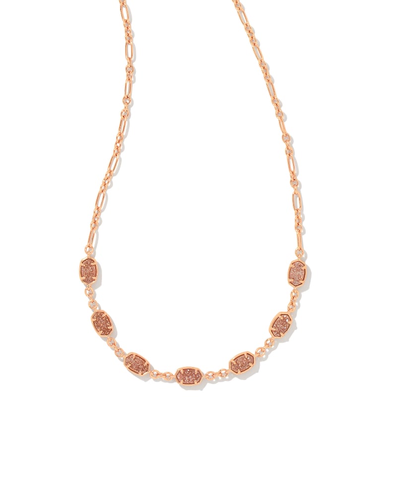 EMILIE STRAND NECKLACE ROSE GOLD SAND DRUSY - She Chester
