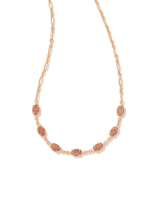EMILIE STRAND NECKLACE ROSE GOLD SAND DRUSY - She Chester