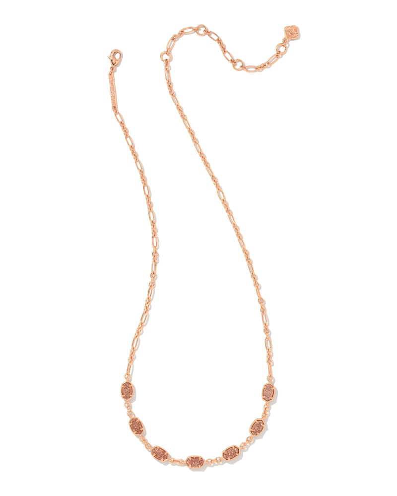 EMILIE STRAND NECKLACE ROSE GOLD SAND DRUSY - She Chester