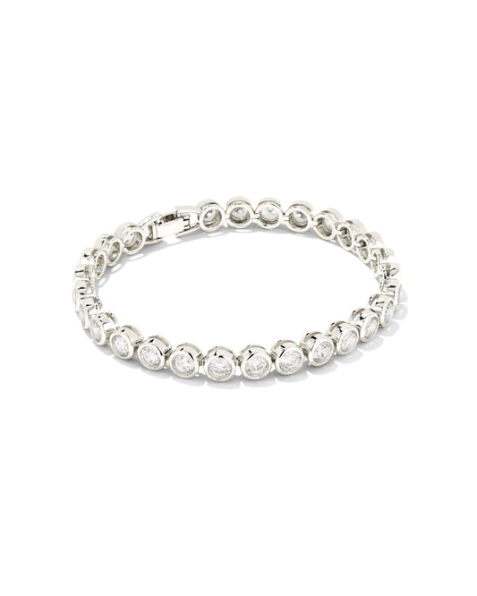 Carmen Tennis Bracelet Silver White