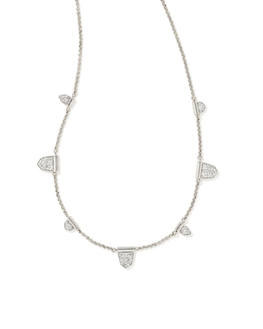 ADELINE STRAND NECKLACE RHODIUM METAL