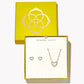 Ari Heart Gold White Crystal Necklace & Studs Set