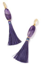 INSLEY STATEMENT EARRINGS GOLD PURPLE MIX