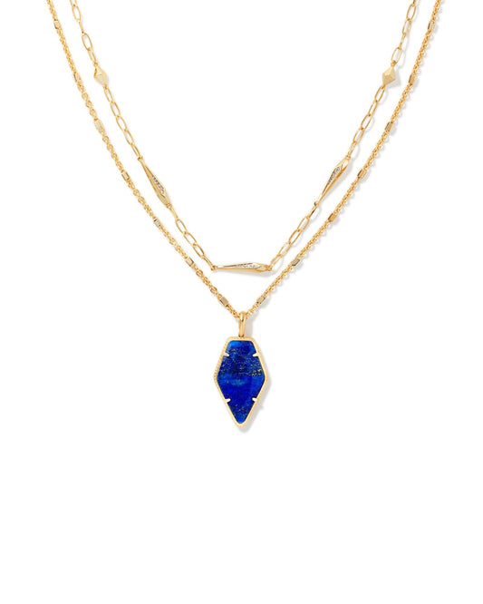 Framed Tessa Long Necklace Blue Lapis