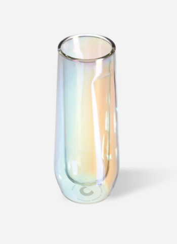 Stemless Flute Glass Set (2) -Prism Glass