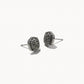 Davie Stud Earrings Gunmetal Black Drusy